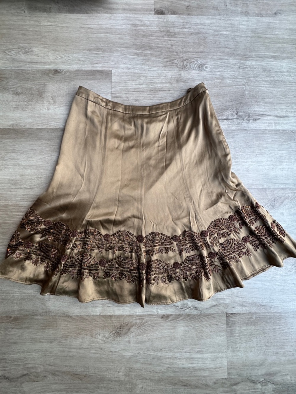 Etcetera Y2K Vintage Beaded Embellished 100% Silk Skirt Sz 8